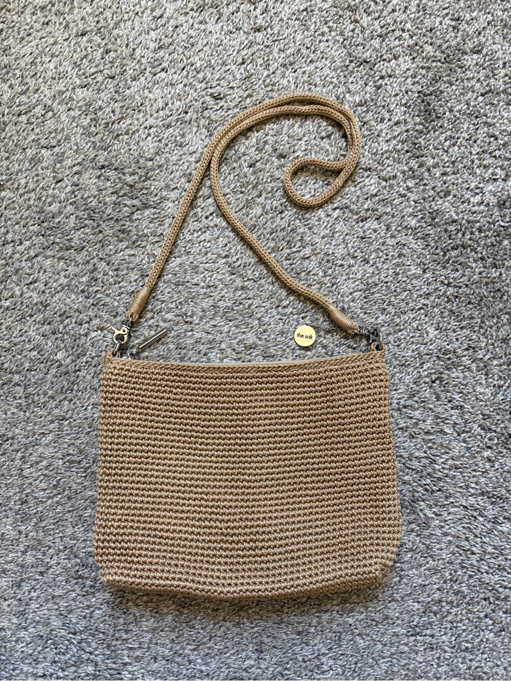 The Sak Woven Crossbody Bag in Tan